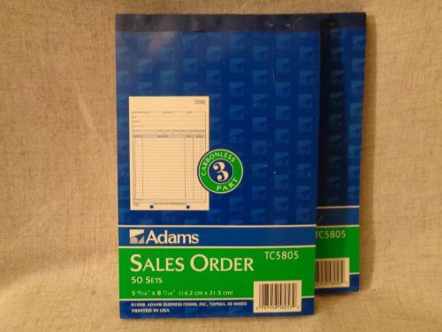 Sales order forms 3 part carbonless 2 pk, 50 each New TC5805 Adams USA