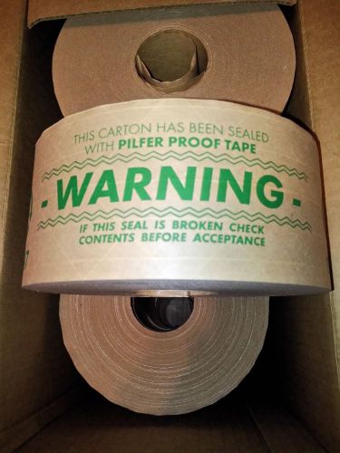 Case 10 rolls of pilfer reinforced tape 450 ft x 3&#034; wide printed warning if open for sale