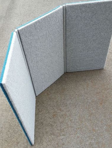 Grey/Blue Velcro 3 Panel Trifold Tabletop Display Exhibition Board