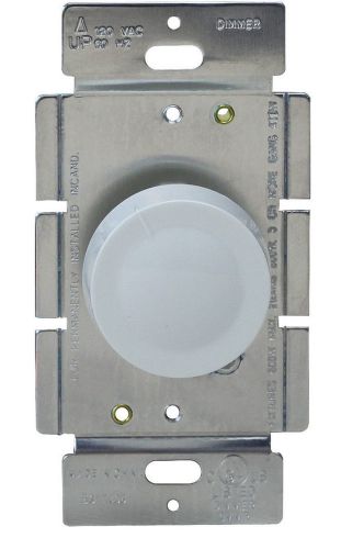 Refurbished rotary light dimmer switch for incandescent single pole dimmer white for sale