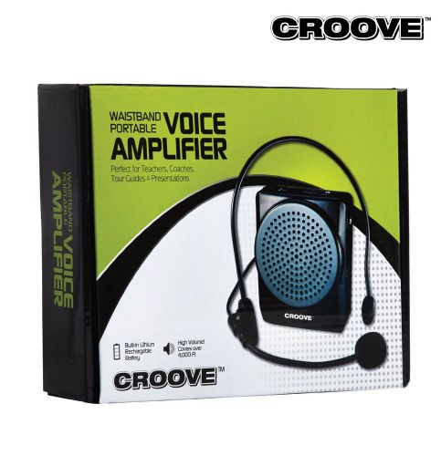 Croove Rechargeable Voice Amplifier Waist Neck Band Belt Clip 20 Watts