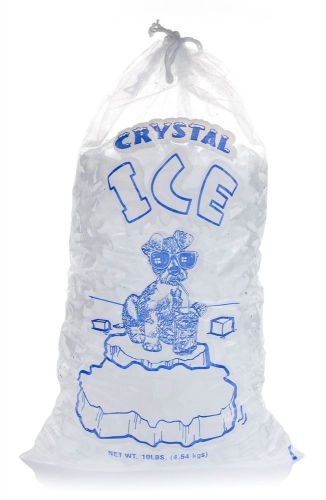Plastic ice bags 10 lb with COTTON DRAWSTRING closure - Pack of 100 - from Fr...