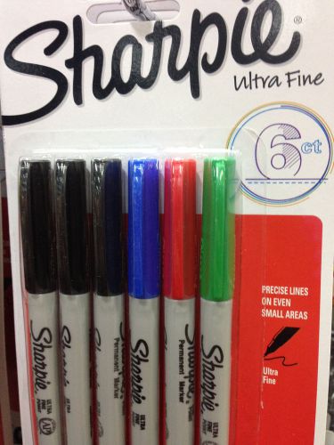 Sharpie Extra Fine 3 Black, 1 Blue 1 Green &amp; 1 Red Marker Pen Set Everyday Use