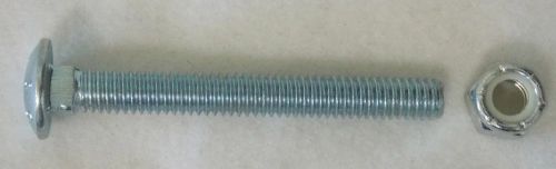 5/16-18 x 2-3/4&#034; fully threaded galvanized carriage bolts, lot of 12 w/lock nuts for sale