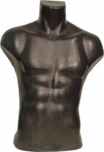 Male Torso Dress Form Mannequin Display Bust Black (#5027)