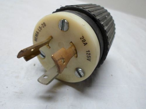 Used: Bryant Male Plug 20A 125V Nylon NEMA L5-20