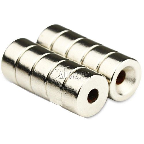 10pcs n50 small disc rare earth neodymium magnets 10 x 5mm ring hole 3mm magnet for sale