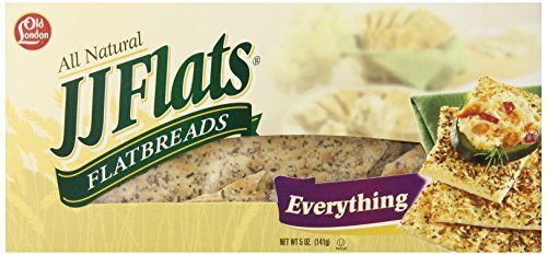 JJ Flats Flat Bread, Everything, 5-Ounce Packages (Pack of 12)