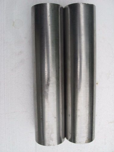 2 Solid 9 3/8&#034; Stainless Steel Shafts Salvaged 10 Pounds Each 2.25 OD Barn Find