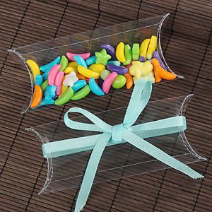 PVC Pillow Plastic Clear Wedding Packaging Box Party Favour Gift Chocolate Boxes