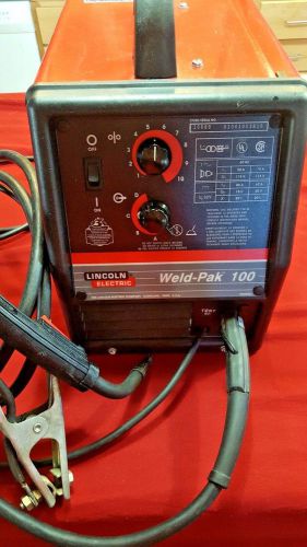 LINCOLN ELECTRIC WELD-PAK 100 M16930 115 VOLTS WIRE FEED ARC WELDER wCLAMP &amp; GUN