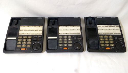 Lot of 3 Panasonic Telephones KX-T7420-B Refurbished 12-Line XDP KX-T7420B Black