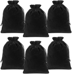 25/50/100PCS Velvet Drawstring Bags Jewelry Pouches Black, 2.8€ x 3.5€