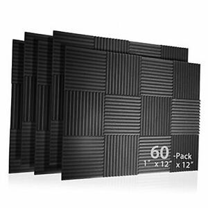 Acoustic Panel Polyurethane Foam Sound Proof Acoustic Treatment Room 60-Pack