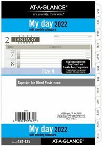 2022 AT-A-GLANCE One Page Per Day Refill, 12010 Day-Timer 5.5&#034; x 8.5&#034;, 481-125