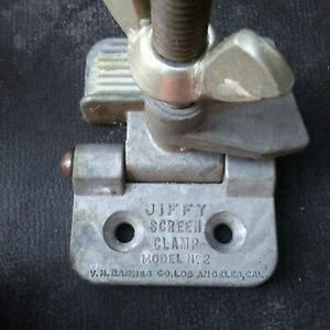 JIFFY Screen Clamps Model No. 2 Hinged For Screen Printing Vintage (1pc.)