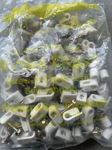 (BAG of 100) X 2 Telecrafter WHITE Cat5 Flex Clips G4WH-05 / Lot Of 2 Bags