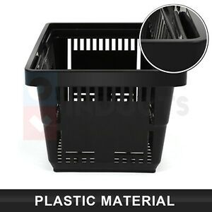 21L Shopping Basket Black Plastic 8x11x16 inch Size Convenient Sundries 12 Packs