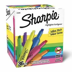 Sharpie Tank Highlighters Chisel Tip Assorted Color Highlighters Value Pack 3...