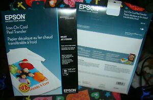 EPSON BRAND Iron-on Cool Peel Transfer Paper 8.50&#034; x 11&#034; 10 Sheets NEW SEALED