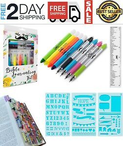 Bible Journaling Kit with Highlighters and Pens No Bleed Tabs Stencils Ruler