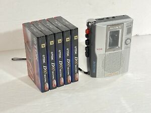 Sony TCM-200DV  Voice Recorder Cassette VOR Clear Voice &amp; 5 Blank Cassettes.