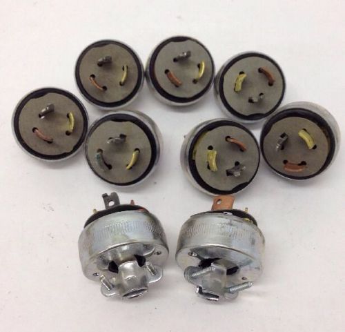 Lot of 9 eagle 3 prong male plugs - turn to lock - 20a 125/250v for sale