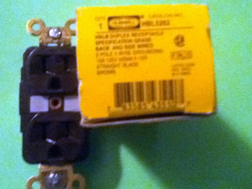 HUBBELL BROWN SPEC GRADE RECEPTACLE  NEW IN BOX HBL5262