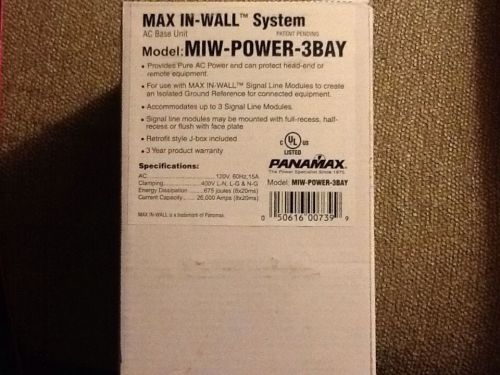 PANAMAX 3 BAY MAX-IN-WALL SYSTEM #MIW-POWER-3BAY. N.I.B.