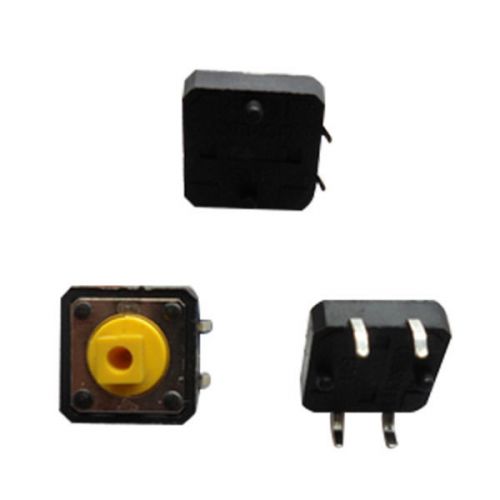 30x microswitch tactile push button switch momentary tact yellow 12x12x7.3mm smd for sale