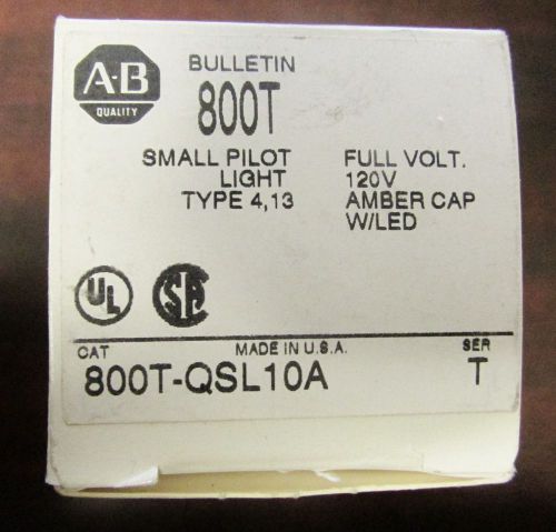 ALLEN BRADLEY Amber Lens LED Indicating Pilot Light 120V 800T QSL10A