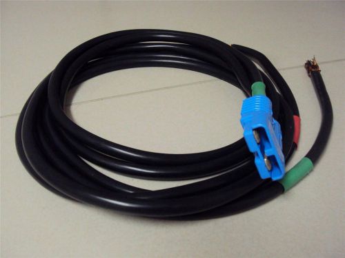 9 ft Charger Cable for Fork Lift &amp; Equipment 1AWG 600V With Butt End (Blue)