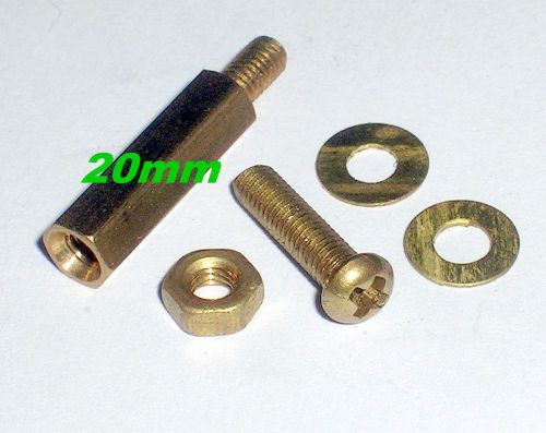 40, 20mm Brass standoff PCB board spacing male female 40 bolts 40 nut 80 washer