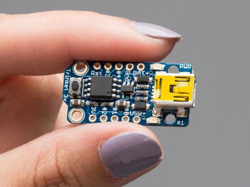 Adafruit trinket mini microcontroller 3.3v logic attiny85 board uses arduino ide for sale