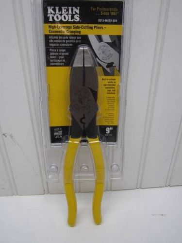 Klein tools 9 inch high-leverage side-cutting pliers w/crimping die d213-9nec nr for sale