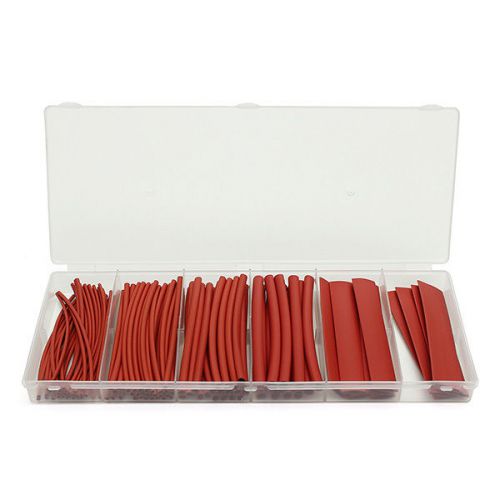 100pcs Red Assorted 6Size ?1.5-13mm 100mm 2:1 Heat Shrink Tubing Wrap Kit Box