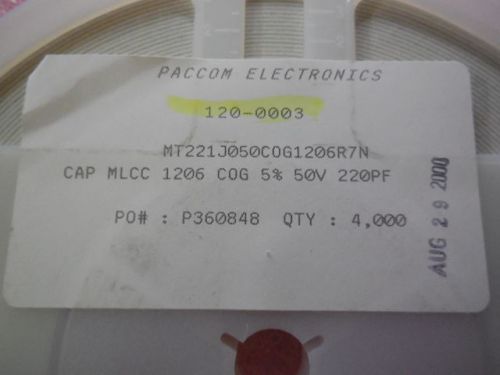 4000 PCS PACCOM MT221J050COG1206R7N