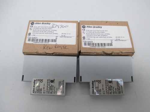 LOT 2 NEW ALLEN BRADLEY 100-SA01 AUXILIARY CONTACTS SER B 600V-AC 10A D259218