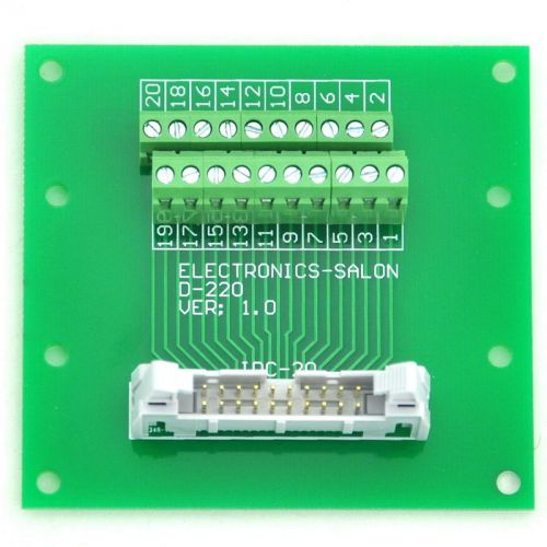 Idc20 2x10 pins 0.1&#034; male header breakout board, terminal block. for sale