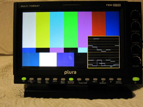 Plura moinitor pbm-070x 7” multi-format digital lcd broadcast monitor for sale