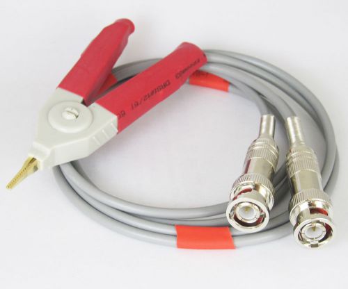 1x kelvin clip for lcr meter with 2 bnc test wires red for sale