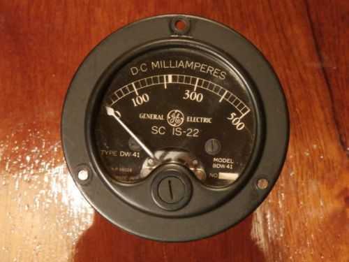 Vintage &#034;general electric&#034; signal corps is-22 milliampere meter for sale