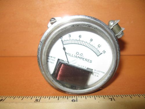 Readrite Meter Works Bluffton Ohio D.C. Milliamperes Vintage Meter
