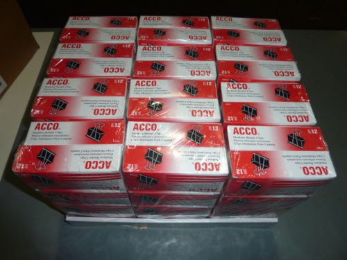 Lot acco 72020 small binder clips 1152 clips 96 12 packs 1.25&#034; 1 1/4 acc72020 for sale