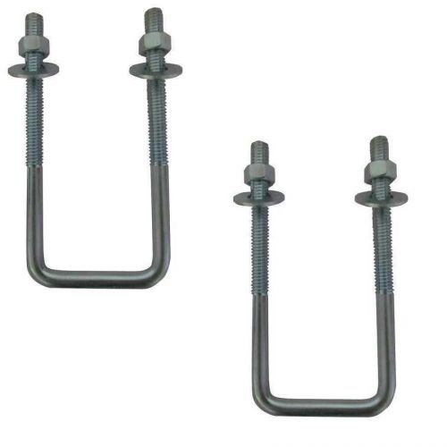 Pair (x2) square bend u-bolt, 3/8-16, zinc, 3-3/4&#034;, 6-5/8&#034; 7&#034; nuts washers for sale