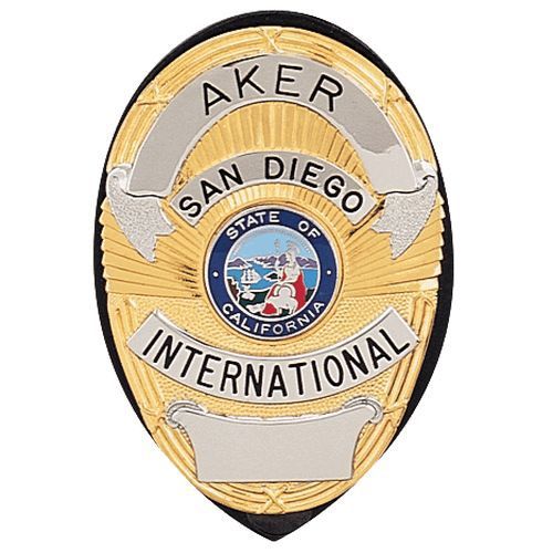 Aker A591-TP Plain Tan Leather Clip-on Badge Holder For Shield Badge