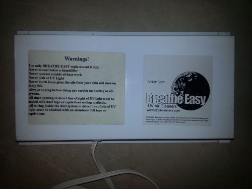 Breathe easy double uv lamp ac duct air cleaner ultraviolet uvc w/ 3 new bulbs! for sale