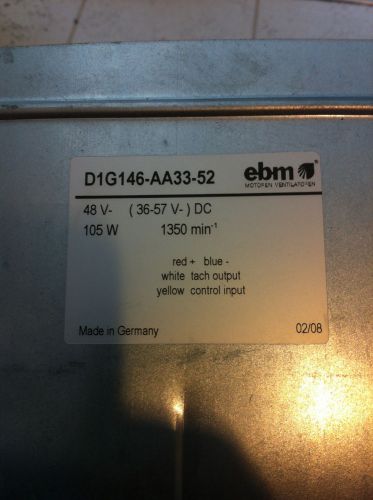 EBM PAPST  D1G146-AA33-52  DC CENTRIFUGAL BLOWER, 146 X 232MM, 48V