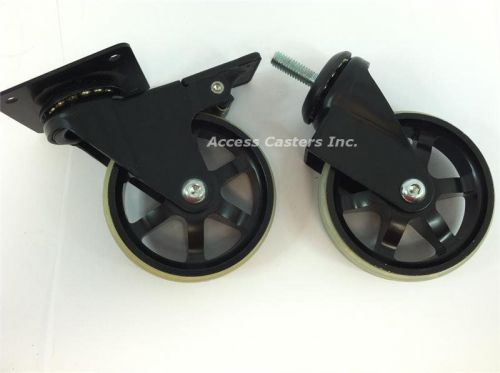 MS30BI53HY Mag Wheel Friction Ring Stem Swivel Caster, Total Lock Brake, 100 lbs