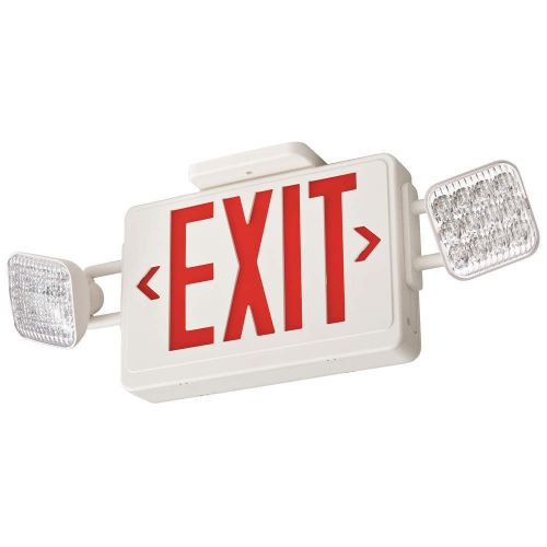Lithonia lighting exit sign with emergency lights 3.8w red ecr led for sale